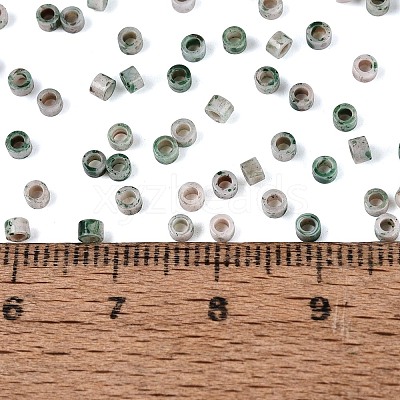 Opaque Picasso Cylinder Glass Beads SEED-Q039-06A-18-1
