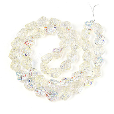 Transparency Electroplate Glass Beads Strands GLAA-T023-41A-08-1