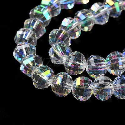Transparent Electroplate Glass Beads Strands GLAA-Q099-C01-14-1-1