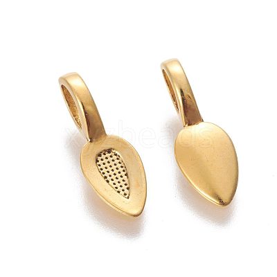 Tibetan Style Alloy Glun-on Flat Pad Bails for Pendants Making TIBEP-3348-AG-RS-1