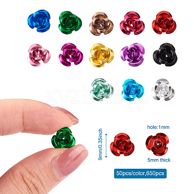 650 Pcs 13 Colors Aluminum Cabochons MRMJ-FW0001-01B-1
