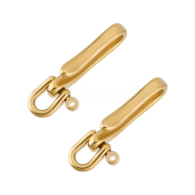 2Pcs Brass Shackle Clasps KK-PH0012-62B-G-1