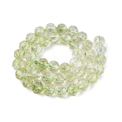 Crackle Transparent Glass Beads Strands GLAA-N063-10mm-07-1