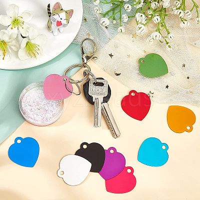 30Pcs 10 Colors Aluminum Blank Pendants ALUM-FH0001-06-1
