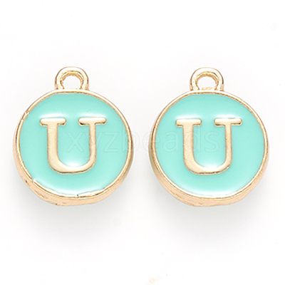 Golden Plated Alloy Enamel Charms X-ENAM-S118-05U-1