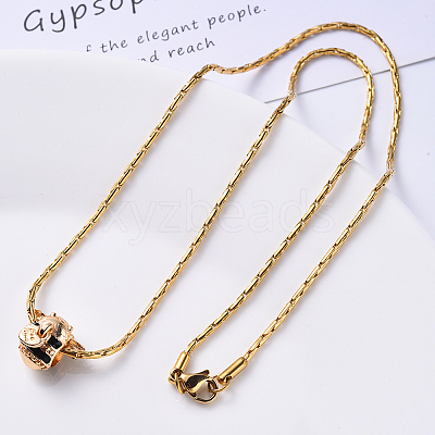 PVD Vacuum Plating 304 Stainless Steel Boston Link Chain Necklace NJEW-S420-005A-G-1