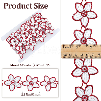 Flower Polyester Lace Trim Ribbon OCOR-WH20003-03A-03-1