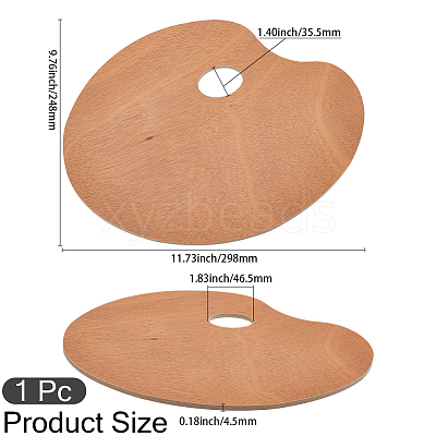 Oval Wood Color Palette AJEW-WH20098-001-1