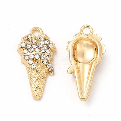 Rack Plating Eco-friendly Alloy Rhinestone Pendants FIND-A025-21G-01-1