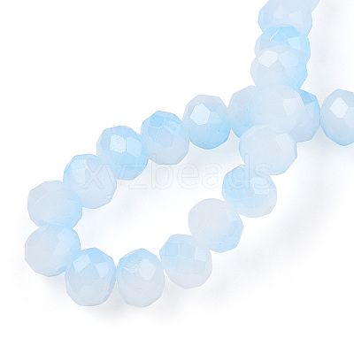 Two-Tone Imitation Jade Glass Beads Strands GLAA-T033-01C-06-1
