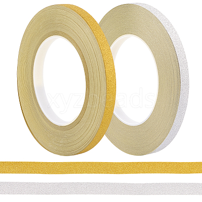 2 Rolls 2 Colors 50M Glitter Adhesive Plastic Tapes DIY-GF0011-22-1