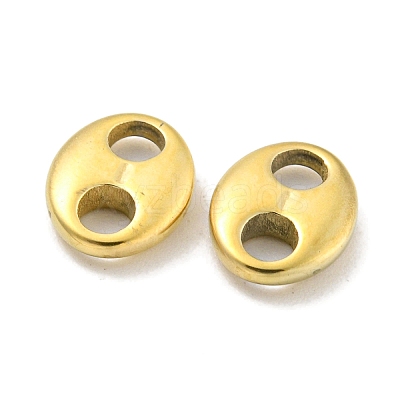 PVD Vacuum Plating 304 Stainless Steel Oval Connector Charms STAS-L278-037G-1