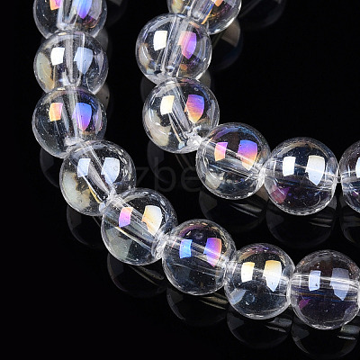 Electroplate Transparent Glass Beads Strands LS-GLAA-T032-T6mm-AB13-1