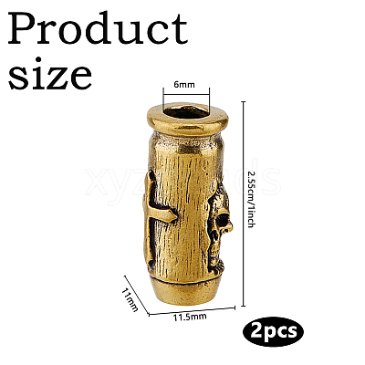 2Pcs Brass Beads KK-DC0004-93AB-1