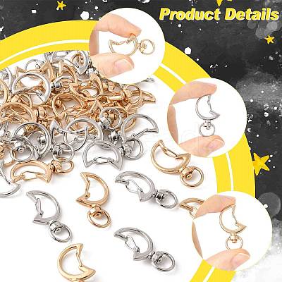 40Pcs 2 Colors Alloy Swivel Snap Hook Clasps FIND-FS0004-73A-1