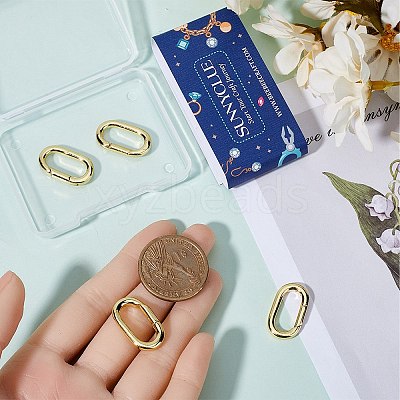 6Pcs Rack Plating Brass Spring Gate Rings FIND-SC0010-91-1