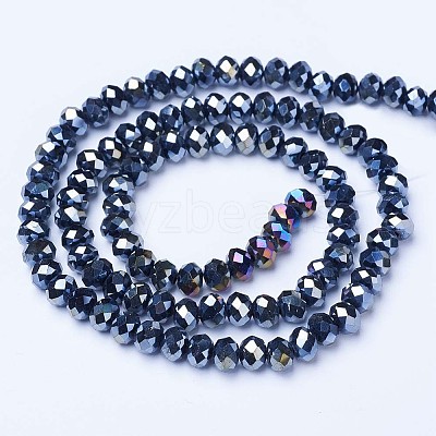 Electroplate Glass Beads Strands EGLA-A044-P1mm-B18-1