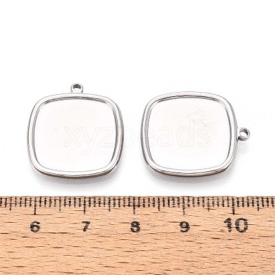304 Stainless Steel Pendant Cabochon Settings STAS-T067-14P-1