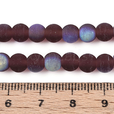 Frosted Transparent Glass Beads Strands GLAA-T032-T6mm-MBB19-1