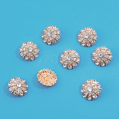 8Pcs 1-Hole Alloy Rhinestone Shank Buttons FIND-FH0008-86KCG-1