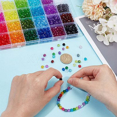 24 Colors Transparent Acrylic Beads TACR-PH0001-93B-1