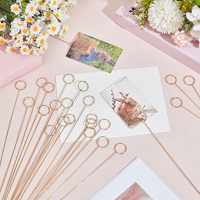 40Pcs Ring Shaped Steel Wire Name Card Clip Holder AJEW-CN0006-50-1
