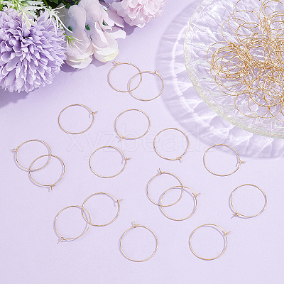 100Pcs 304 Stainless Steel Hoop Earring Findings STAS-BBC0009-65-1