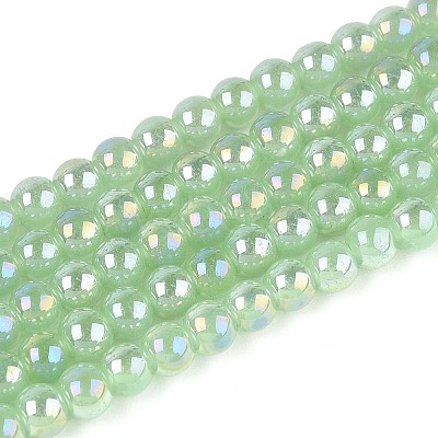 Electroplate Imitation Jade Glass Beads Strands LS-GLAA-T032-J4mm-AB03-1