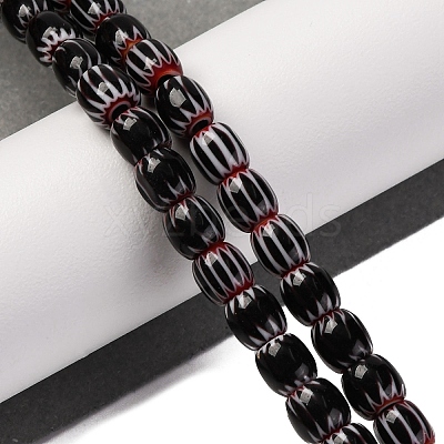 Handmade Lampwork Chevron Beads Strands LAMP-K041-01A-01-1