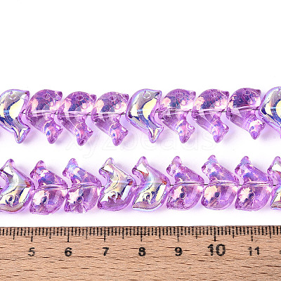 Baking Paint Electroplate Transparent Glass Beads Strands EGLA-N017-06-B03-1