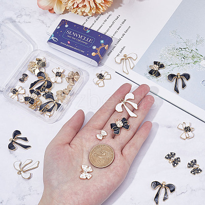 48Pcs 8 Styles Alloy Enamel Charms ENAM-SC0004-31-1