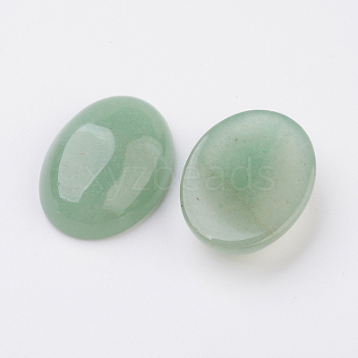 Natural Green Aventurine Flat Back Cabochons G-G741-30x40mm-14-1