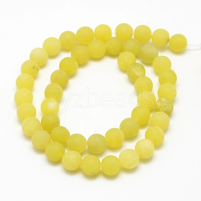 Natural Lemon Jade Round Beads Strands X-G-D677-6mm-1