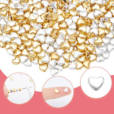 500Pcs 2 Colors Alloy Beads FIND-SP0002-21-1