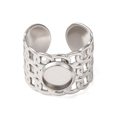 304 Stainless Steel Cable Chain Cuff Ring Components SA-CBA94B1-01P-01-1
