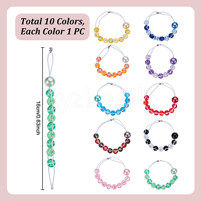 10Pcs Glass Pearl & Plastic Locking Stitch Markers HJEW-DR00062-1