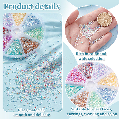 80G 8 Colors Glass Seed Beads GLAA-GO0001-20B-1