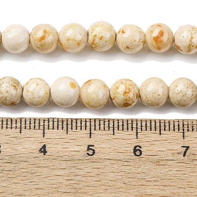 Natural Dyed Marble Beads Strands G-P593-6mm-06-1