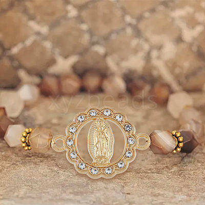 Religion Alloy Connector Charms with Crystal Rhinestone FIND-WH0416-94-1
