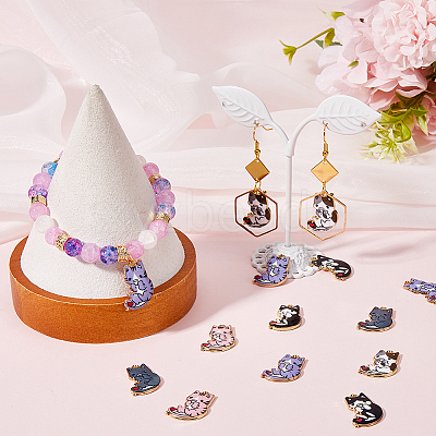 30Pcs 5 Styles Rack Plating Alloy Pendants FIND-SC0009-92-1