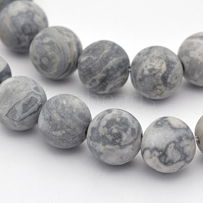 Natural Map Stone/Polychrome Jasper/Picasso Stone/Picasso Jasper Beads Strands G-D657-6mm-1