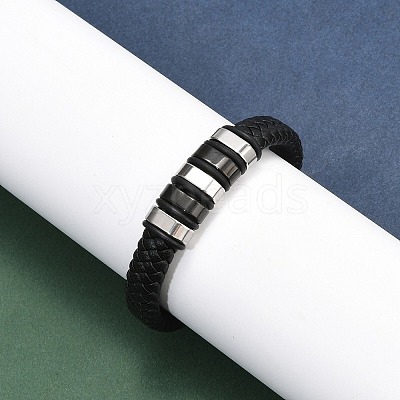 Braided Leather Cord Bracelets for Men BJEW-Z081-11EB-01-1