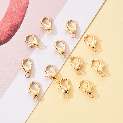Zinc Alloy Lobster Claw Clasps PALLOY-YW0001-12KCG-1