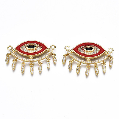 Brass Micro Pave Cubic Zirconia Links Connectors ZIRC-T014-043G-NF-1