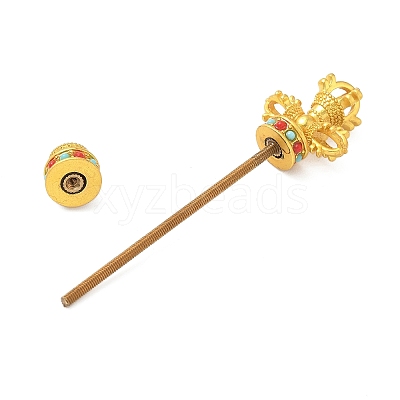 Brass Screw Peg Bails KK-NH0008-08G-1