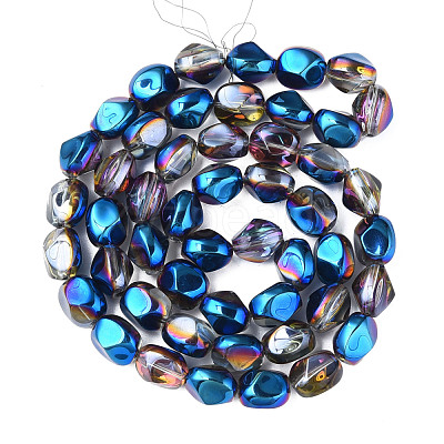 Electroplate Transparent Glass Beads Strands EGLA-N008-016-1