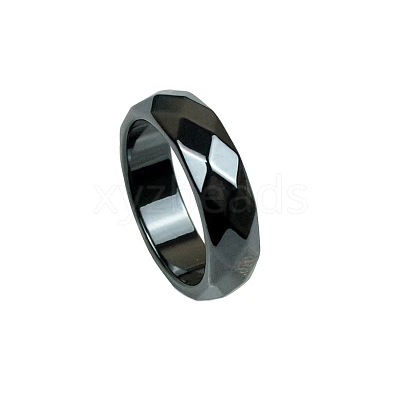 Dyed & Heated Black Agate Finger Rings IK0879-15-1