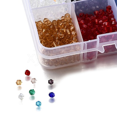 8 Colors Imitate Austrian Crystal Electroplate Bicone Glass Bead Strands GLAA-FP0001-32-1