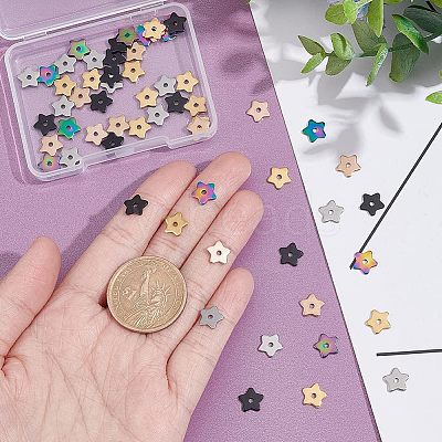 60Pcs 5 Colors 304 Stainless Steel Beads STAS-UN0039-52-1
