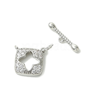 SHEGRACE Bras Micro Pave Clear Cubic Zirconia Toggle Clasps XGRQ5F903-817P-1